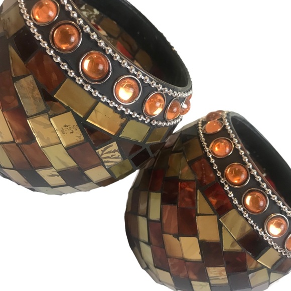 2 Glass Mosaic Votive Candle Holders
Fall or Year Round Table Decor - Picture 4 of 4